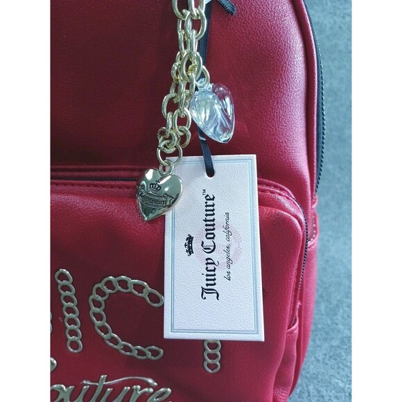 NWT Juicy Couture Lime Light Backpack CHILI RED 12Hx10Wx5D GOLD DETAILS - Picture 2 of 15